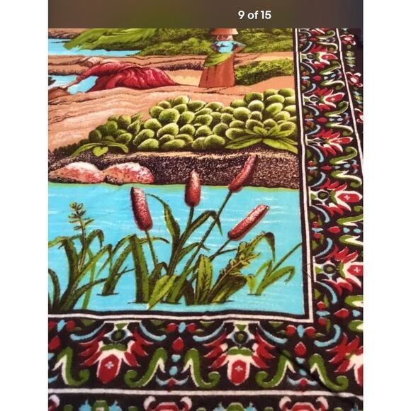 Arabian, Middle Eastern, Hanging Wall Tapestry/Carpet Vintage, Watering Camels - Picture 10 of 16